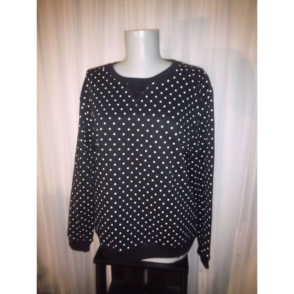 Karen Scott SportPolka Dot Sweatshirt Size M